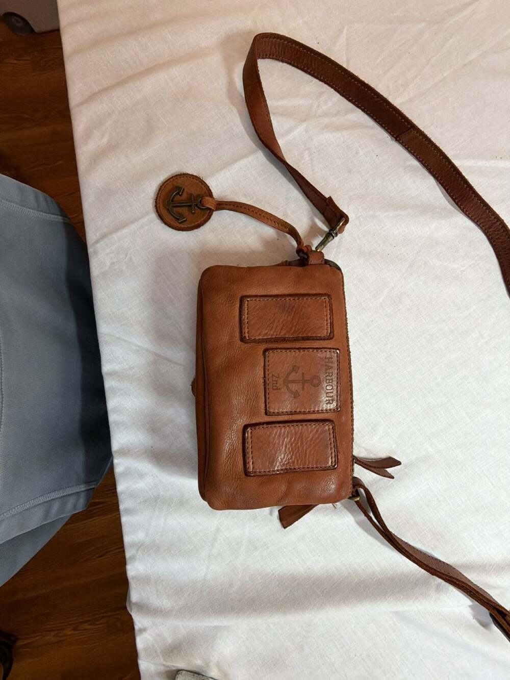 Harbour 2nd Brown Leather Crossbody Bag with Anchor Charm
